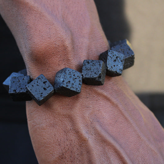 Cubic Lava Stone Bracelet