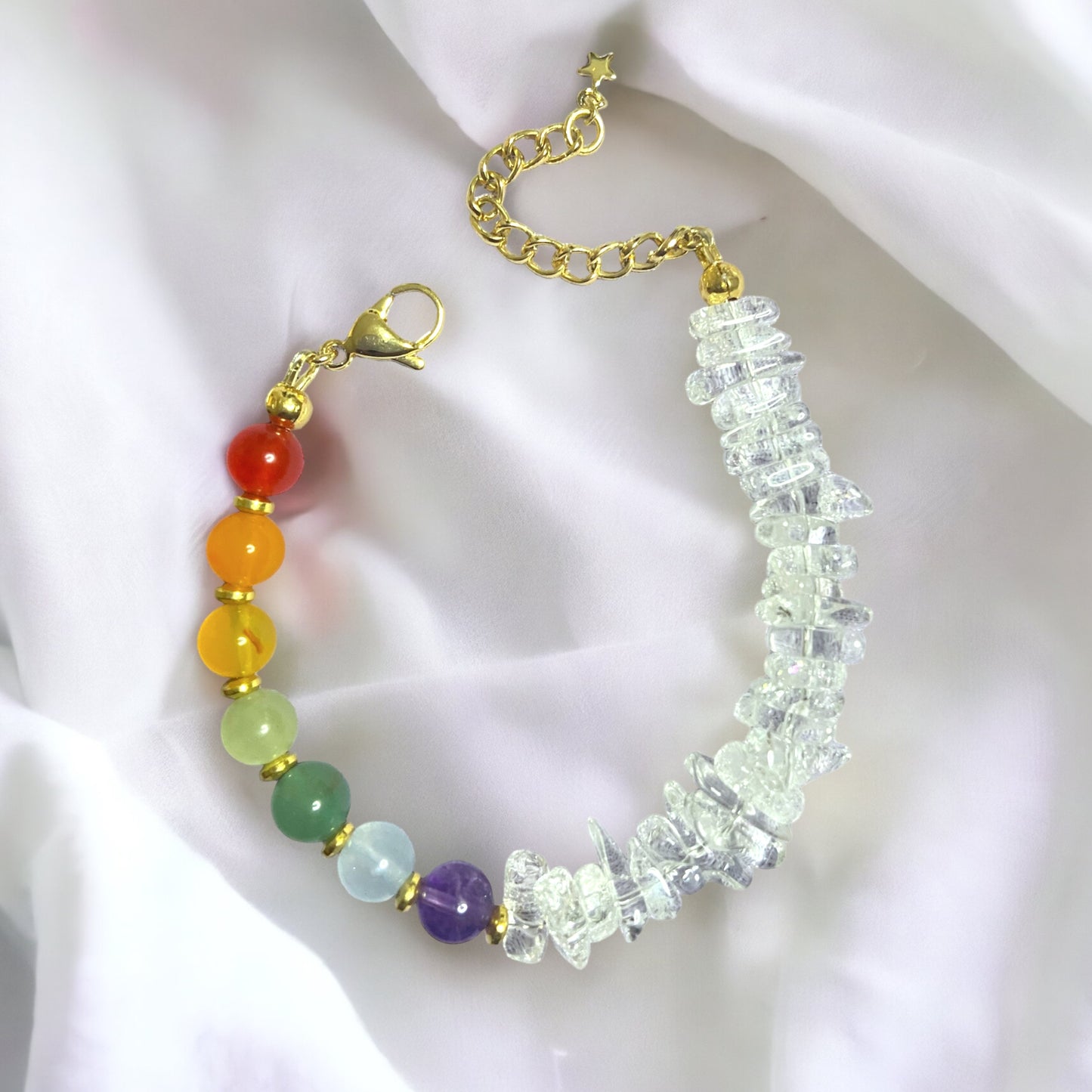 Crystal Quartz Rainbow Bracelet